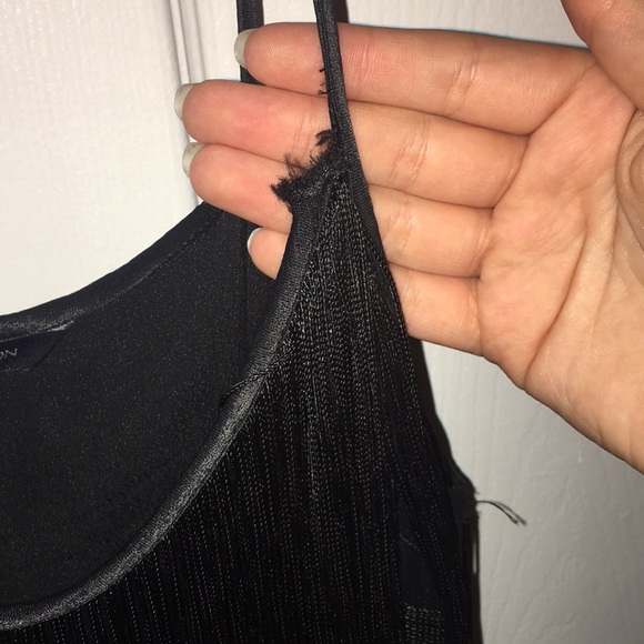 French Connection Fringe Dress in Black - Picture 7 of 7